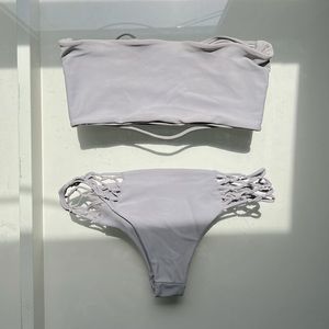 🤍 Mikoh Swimwear Crochet Bikini Set in Shark Gray